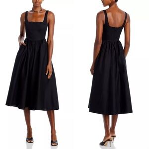 WAYF Lace Trim Stretch Cotton Midi Dress